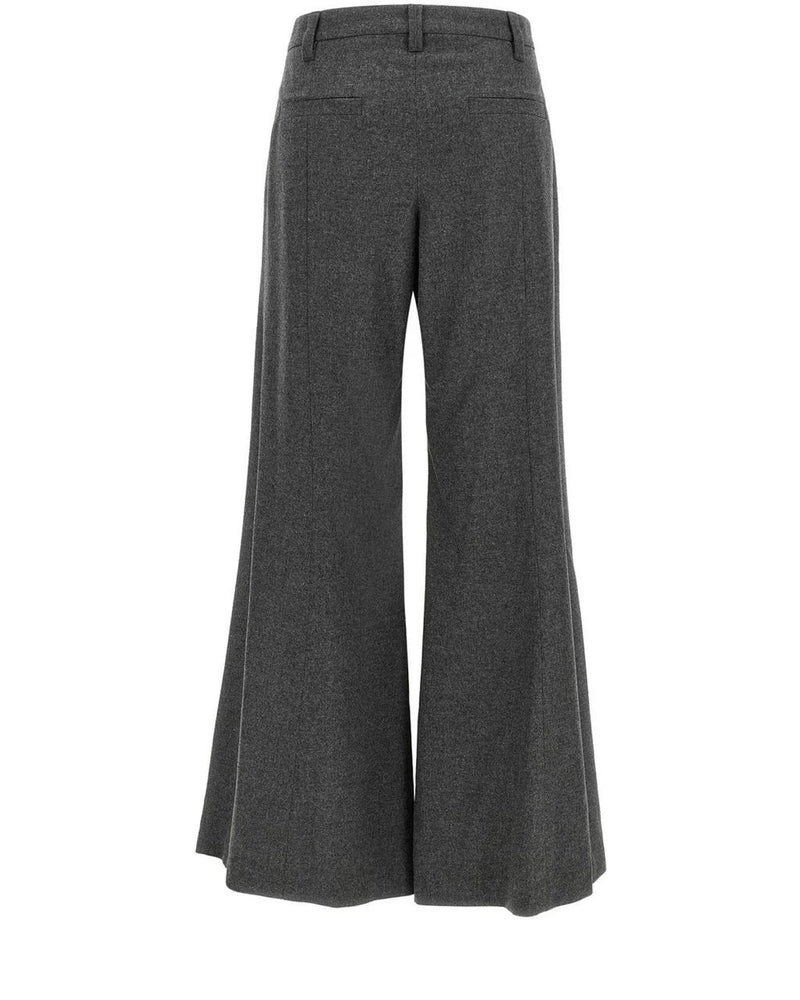 Brunello Cucinelli Palazzo Pant in gray, Virgin Wool — view 2