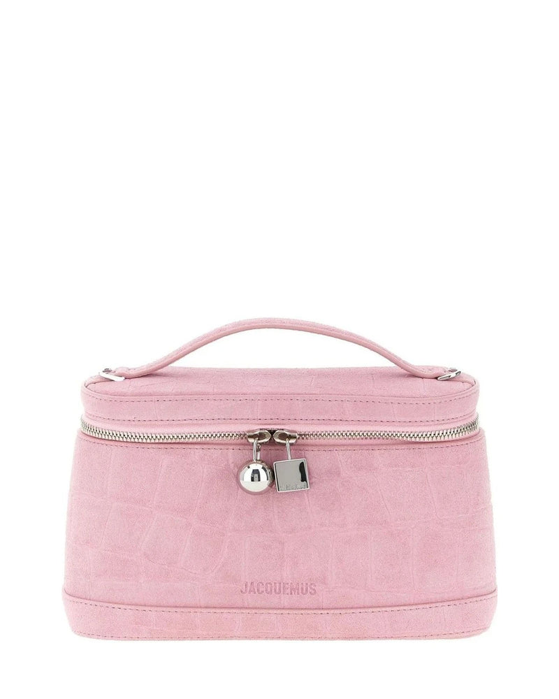 Jacquemus Makeup Bag in pink, Calfskin Leather
