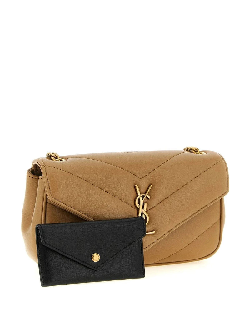 Saint Laurent Cross Body Bag in beige, Lamb Leather — view 3