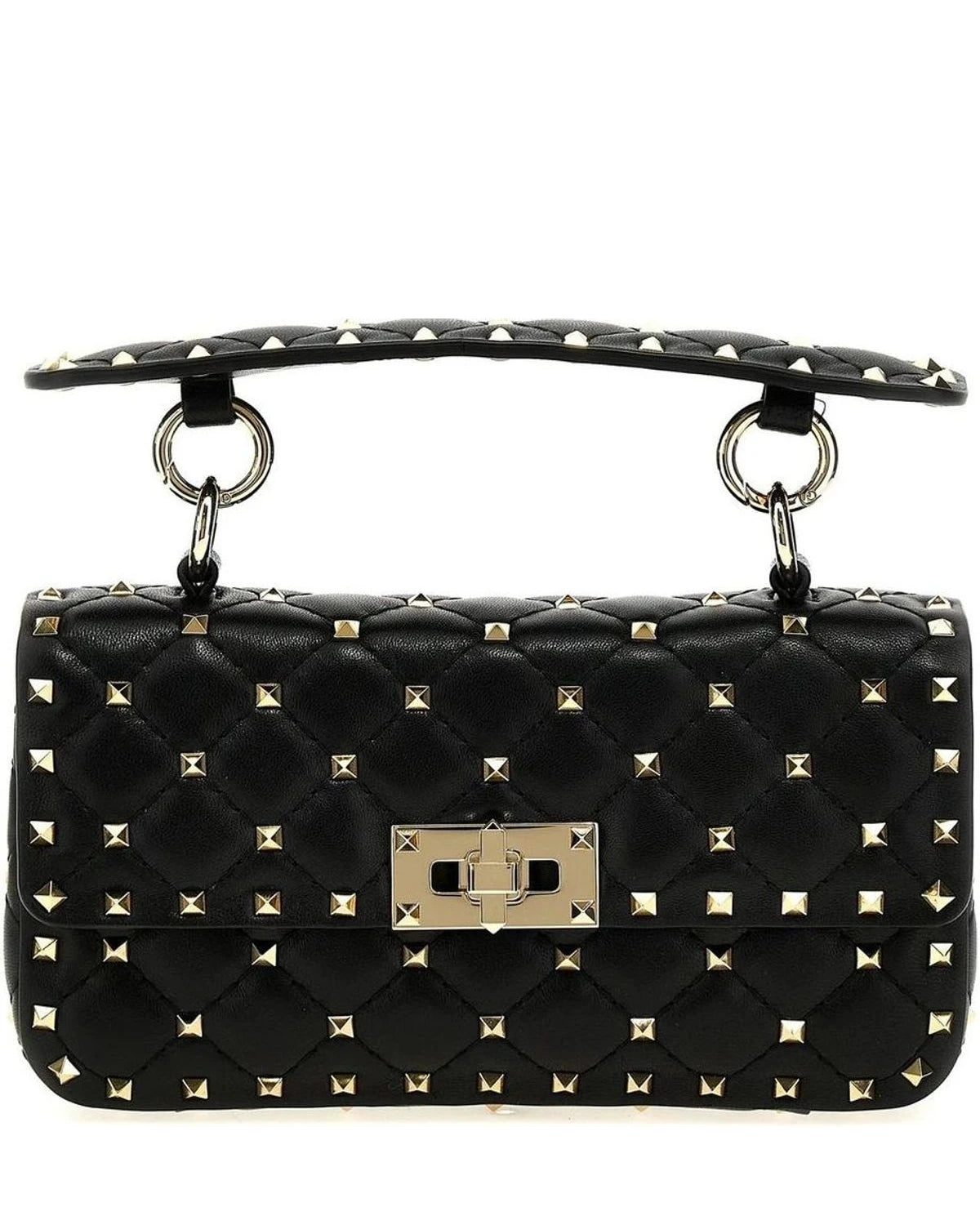 Valentino Garavani Baguette Handbag in black, Lamb Leather
