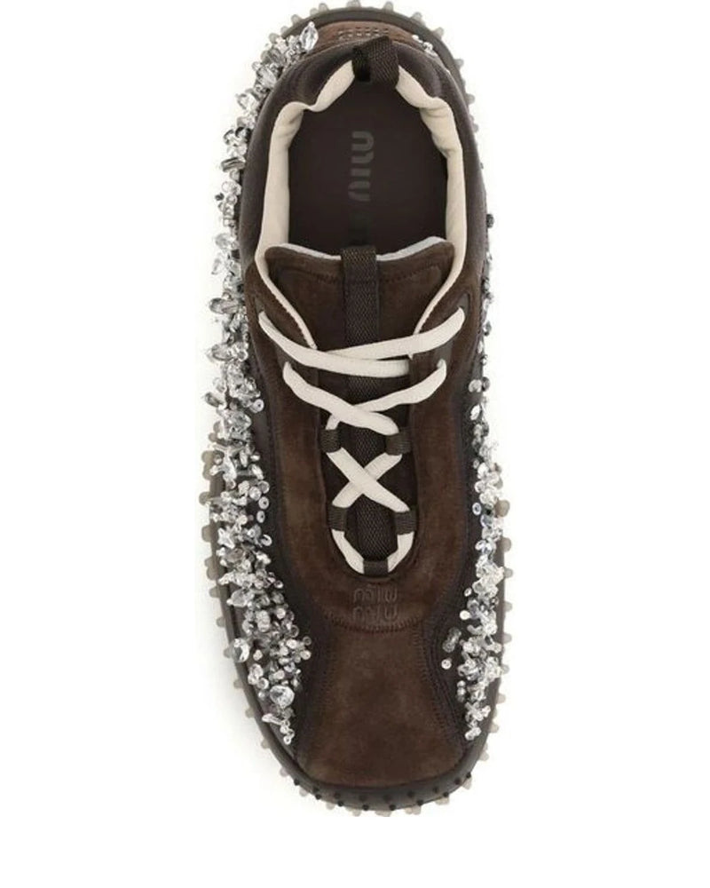 Miu Miu Sneakers in brown, Suede — view 4