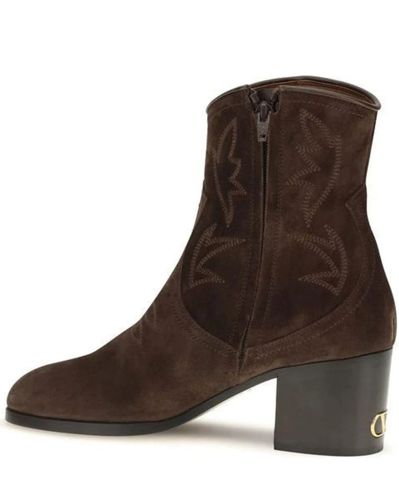 Valentino Garavani Ankle Boots in brown, Suede — view 3