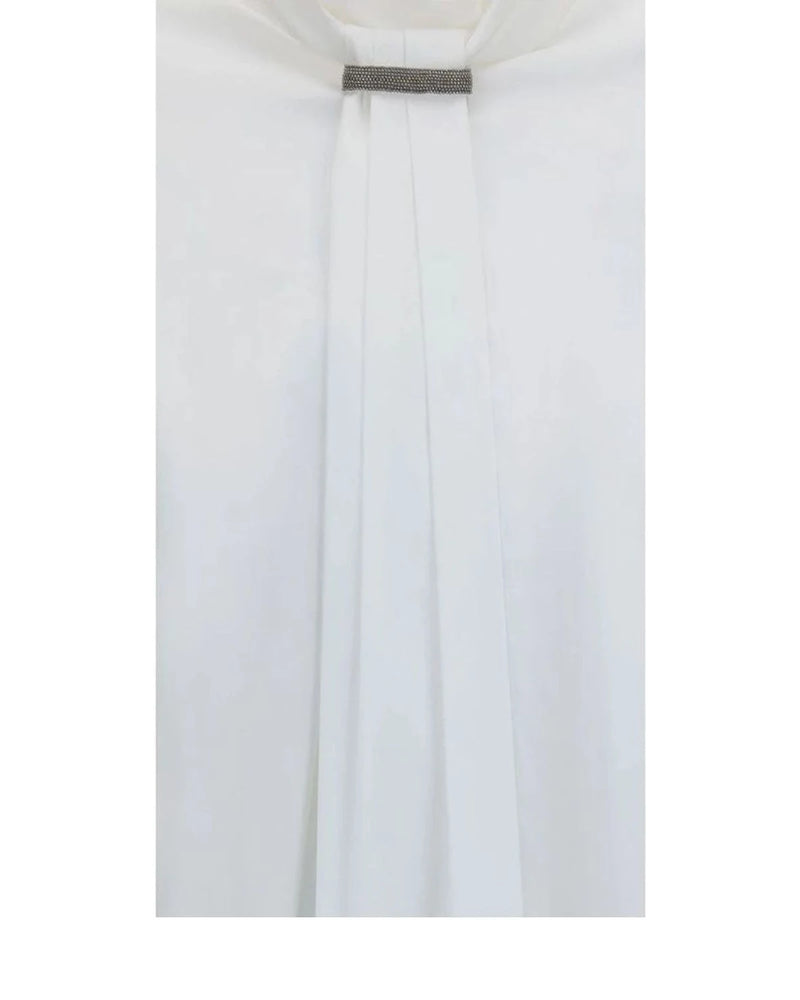 Brunello Cucinelli Blouse in white, Cotton — view 3