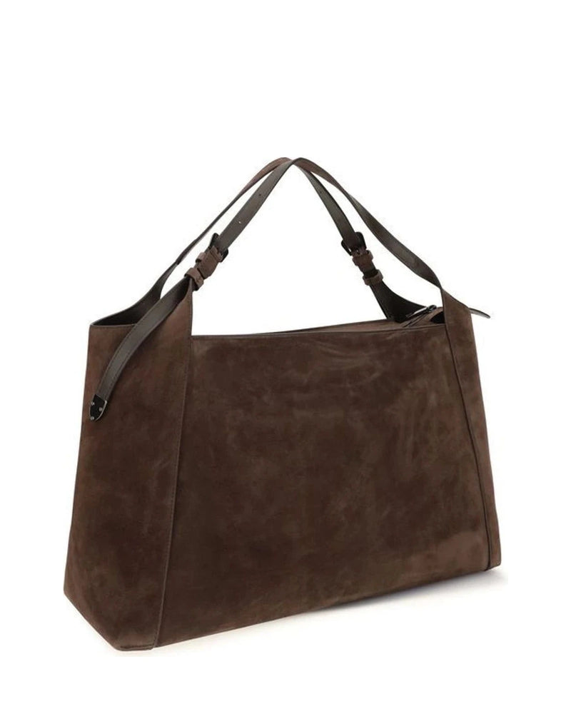 Brunello Cucinelli Hobo Bag in brown, Suede — view 3
