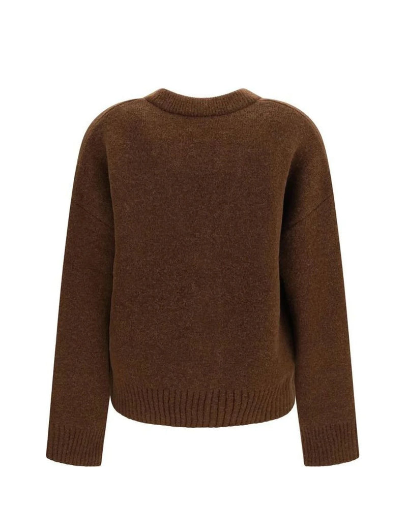 Ami Paris Cardigan in brown, Alpaca Vicugna — view 2