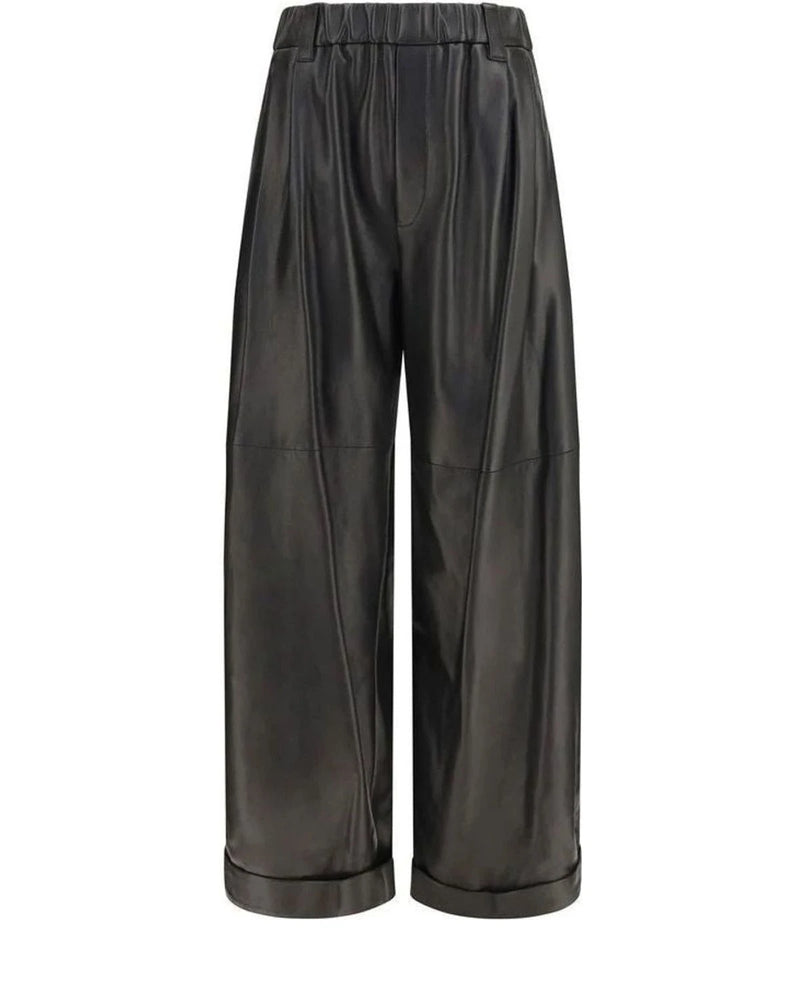 Brunello Cucinelli Trouser in black, Leather