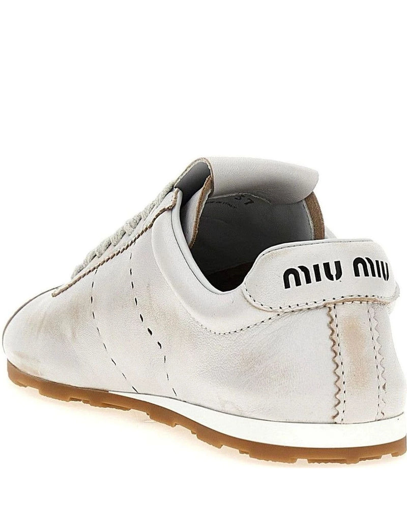 Miu Miu Sneakers in white, Calfskin Leather — view 3
