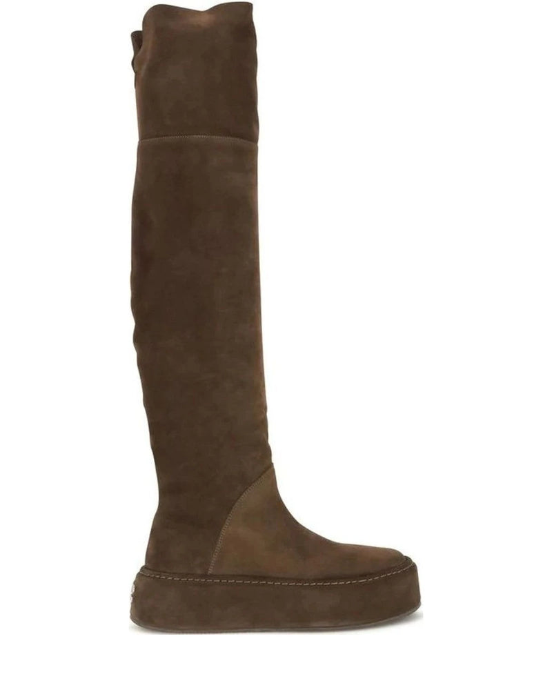Casadei Knee High Boots in brown, Suede
