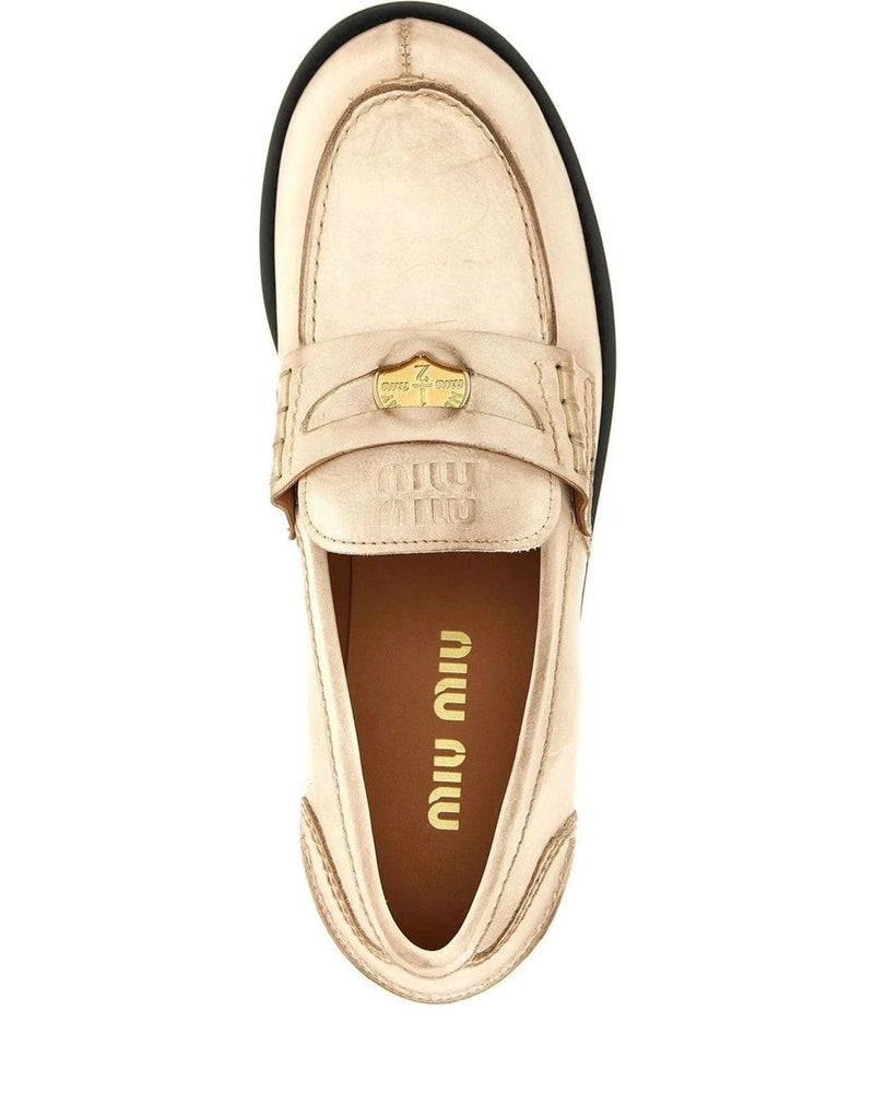 Miu Miu Loafers in white, Calfskin Leather — view 4