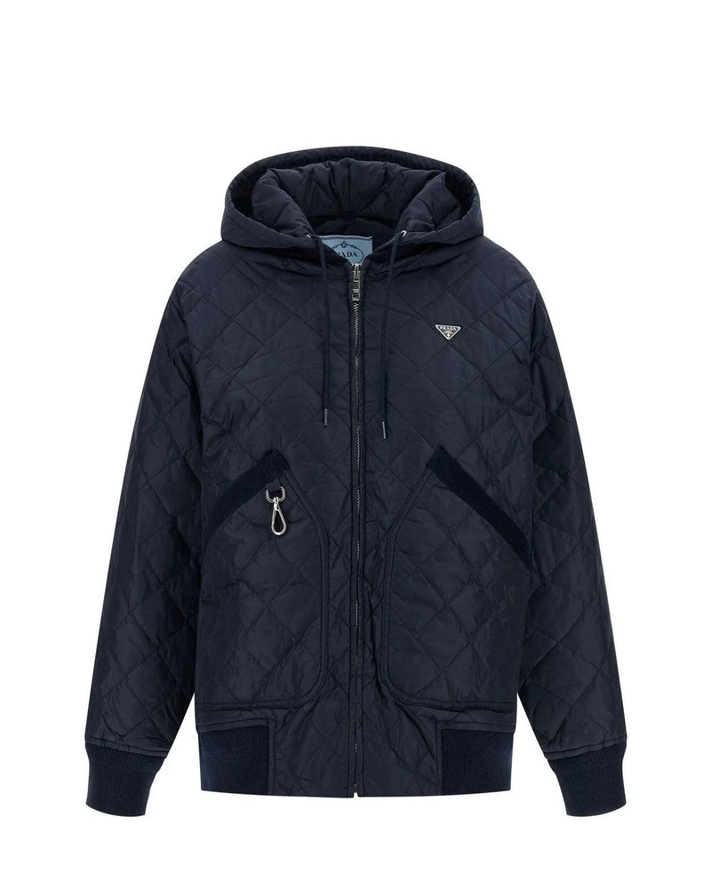 Prada Bomber Jacket in blue, Recycled Polyamide