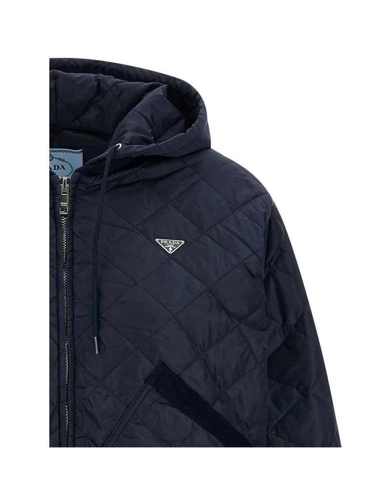 Prada Bomber Jacket in blue, Recycled Polyamide — view 4