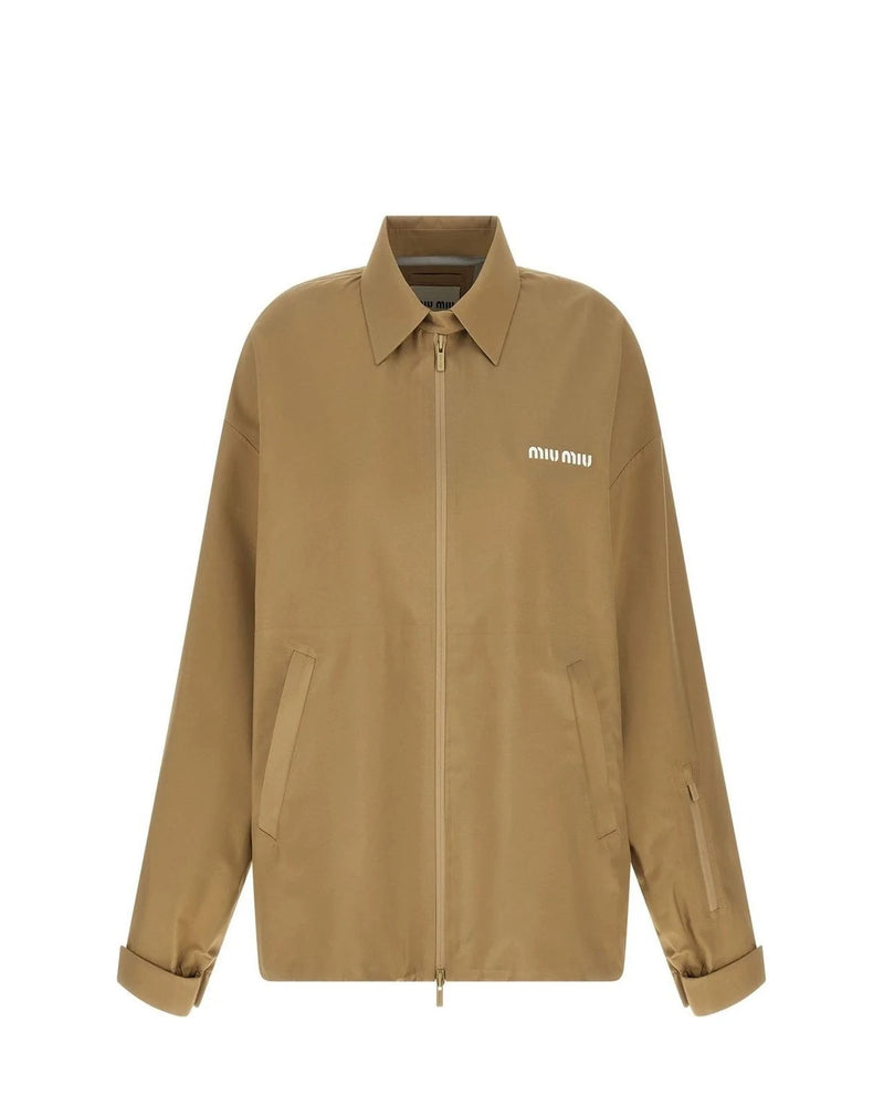Miu Miu Bomber Jacket in beige, Recycled Polyester