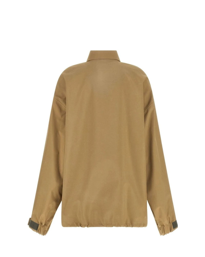 Miu Miu Bomber Jacket in beige, Recycled Polyester — view 2