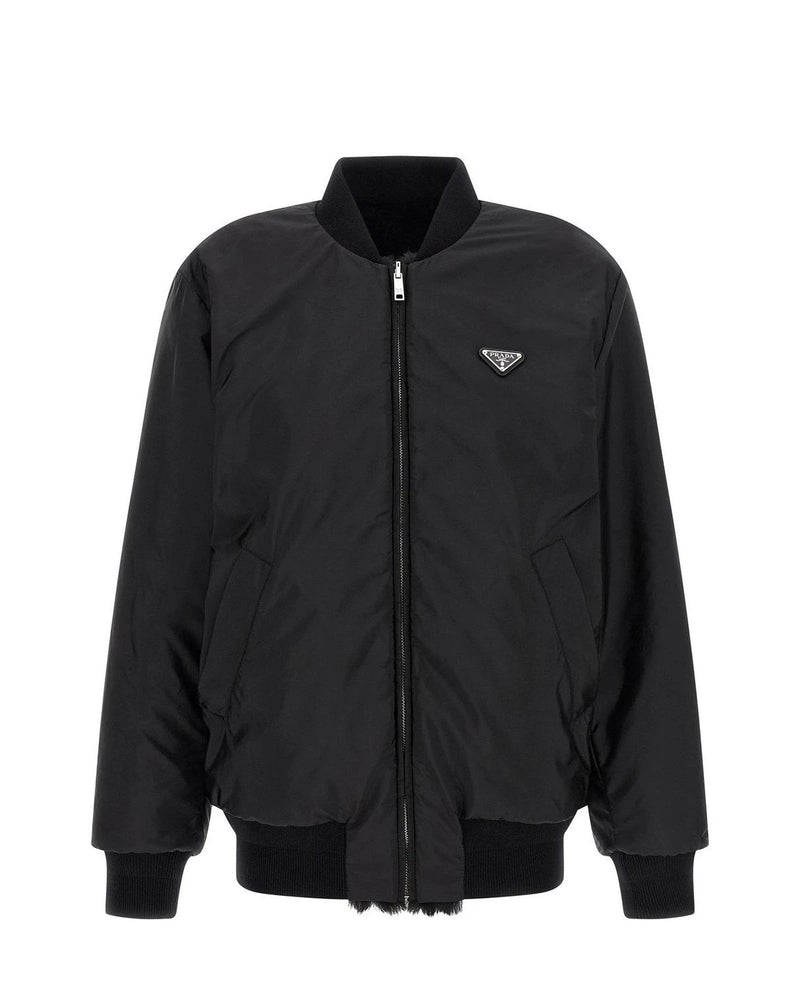 Prada Bomber Jacket in black, Recycled Polyamide — view 2