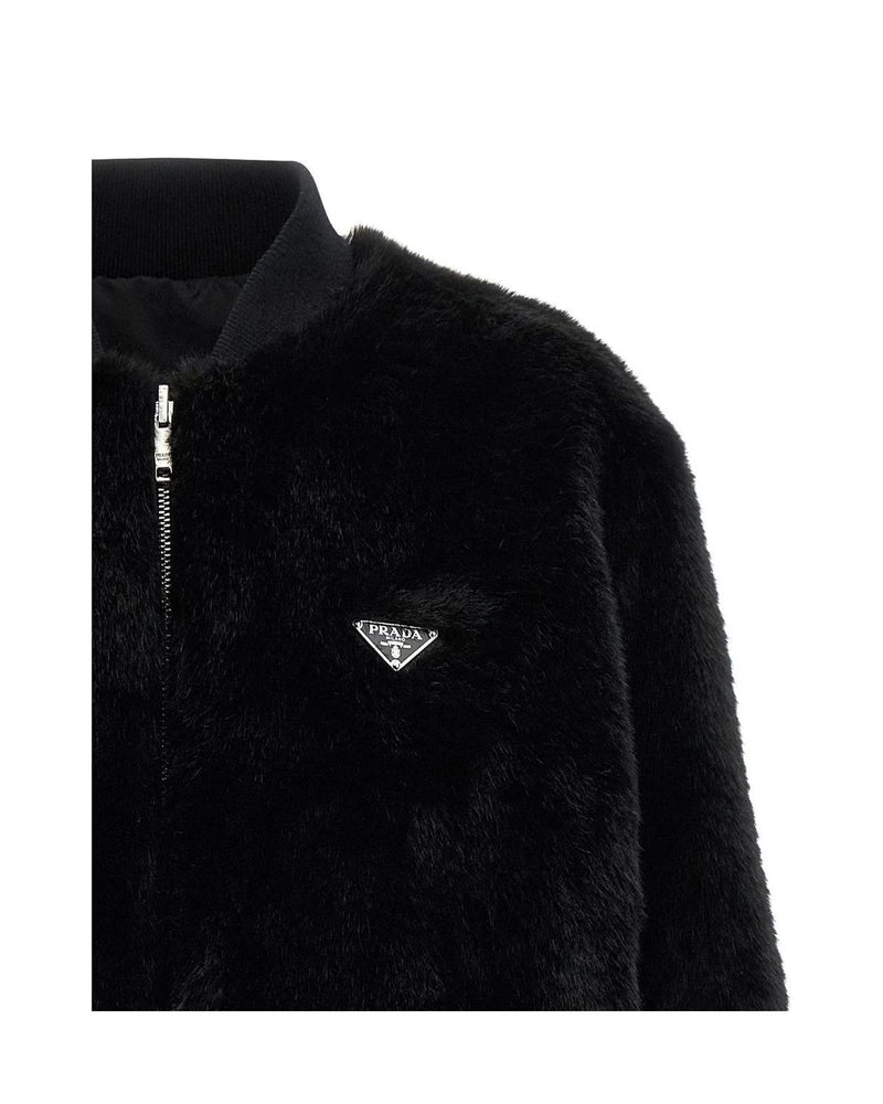 Prada Bomber Jacket in black, Recycled Polyamide — view 4
