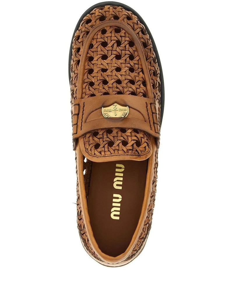 Miu Miu Loafers in brown, Calfskin Leather — view 4