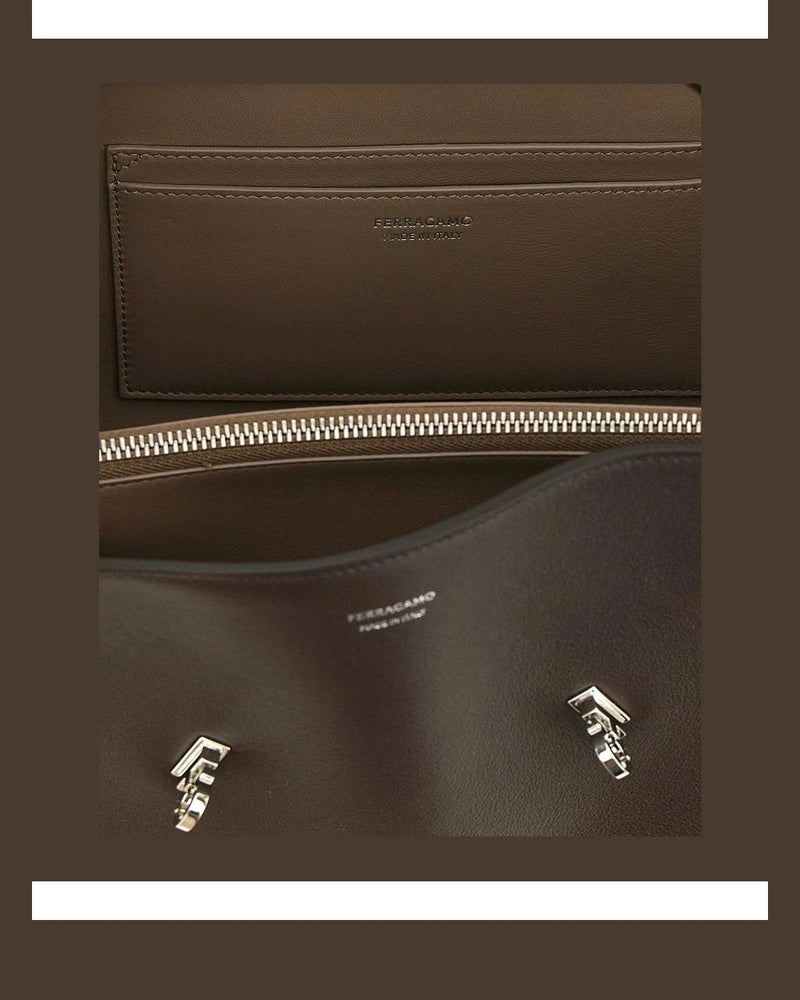 Ferragamo Shoulder Bag in brown, Calfskin Leather — view 4