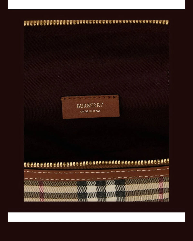 Burberry Makeup Bag in beige, Polyurethane — view 4