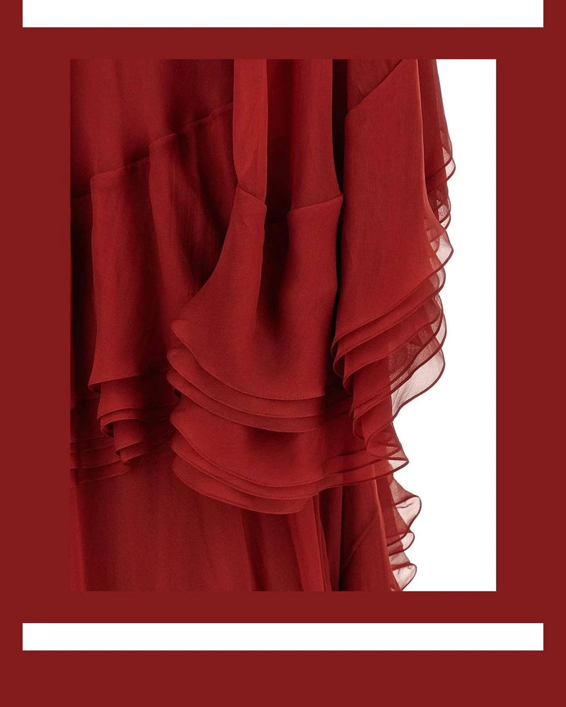 Alberta Ferretti Dresse in red, Silk — view 4