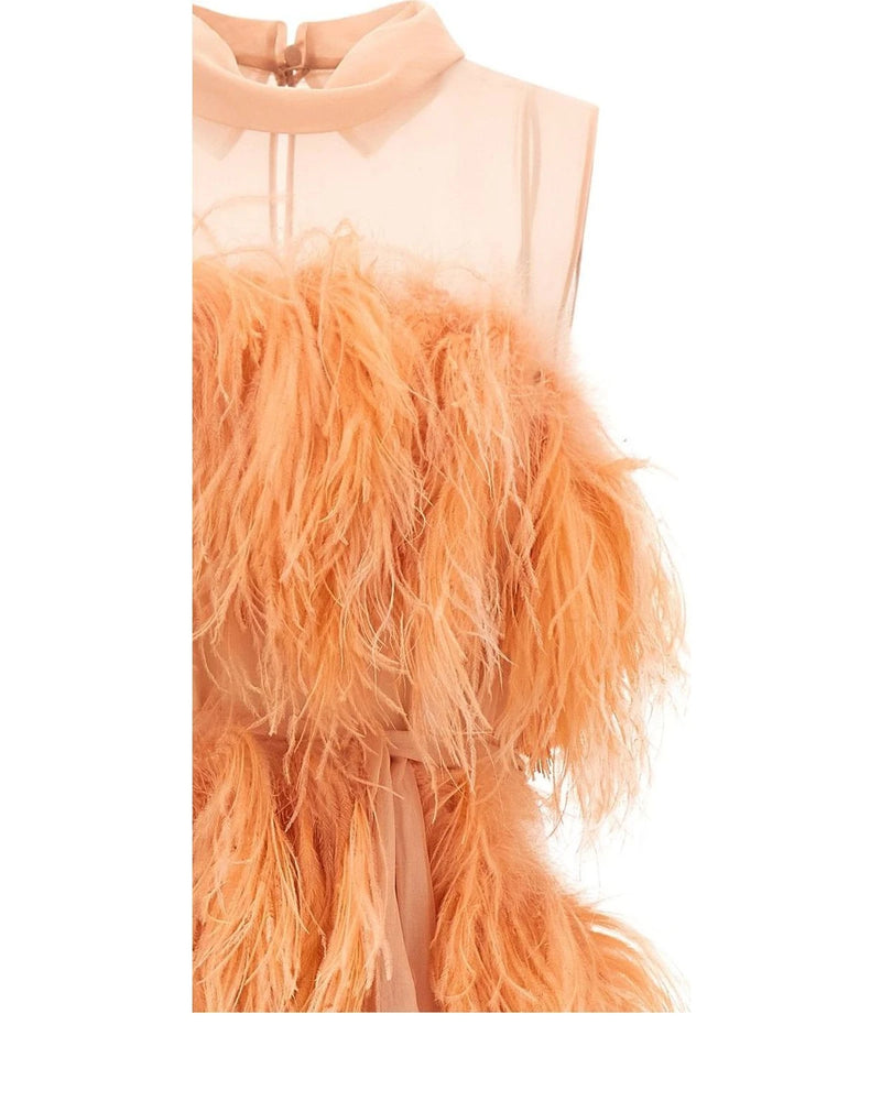 Alberta Ferretti Orange Silk Dress