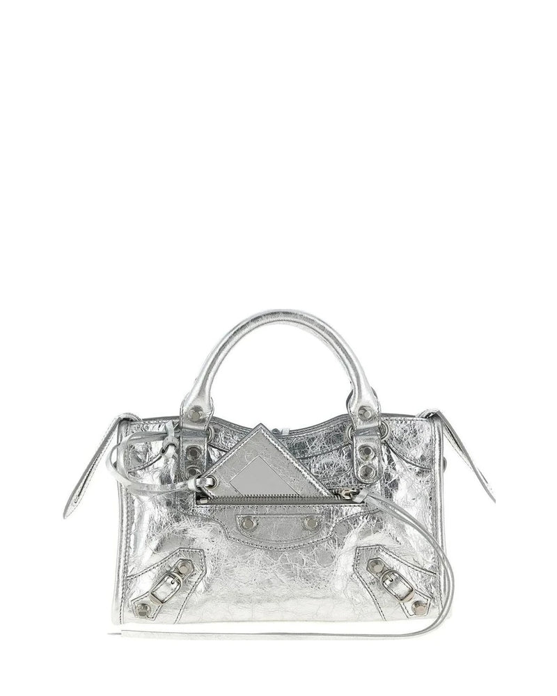 Balenciaga Satchel Bag in silver, Lamb Leather