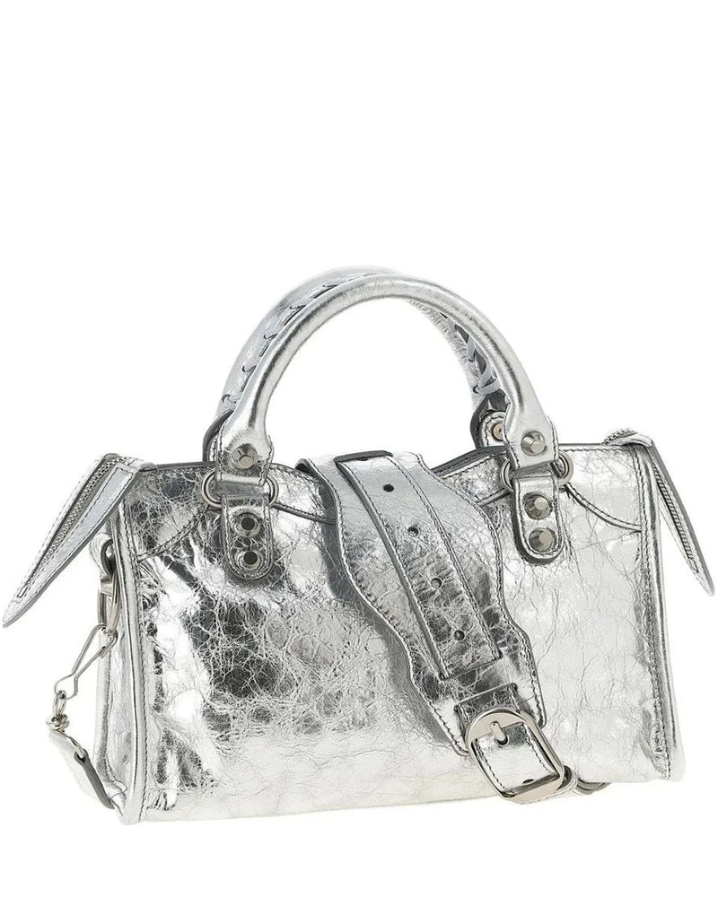 Balenciaga Satchel Bag in silver, Lamb Leather — view 2