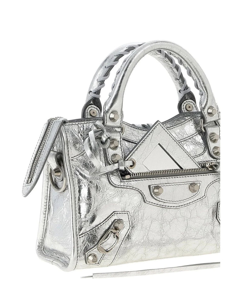 Balenciaga Satchel Bag in silver, Lamb Leather — view 3