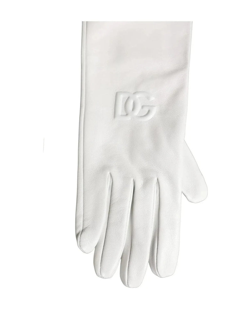 Dolce & Gabbana Gloves & Mitten in white, Genuine Leather — view 3