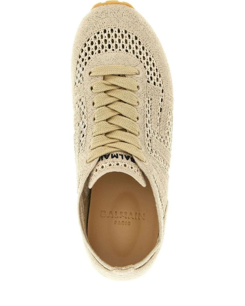 Balmain Sneakers in beige, Cotton — view 4