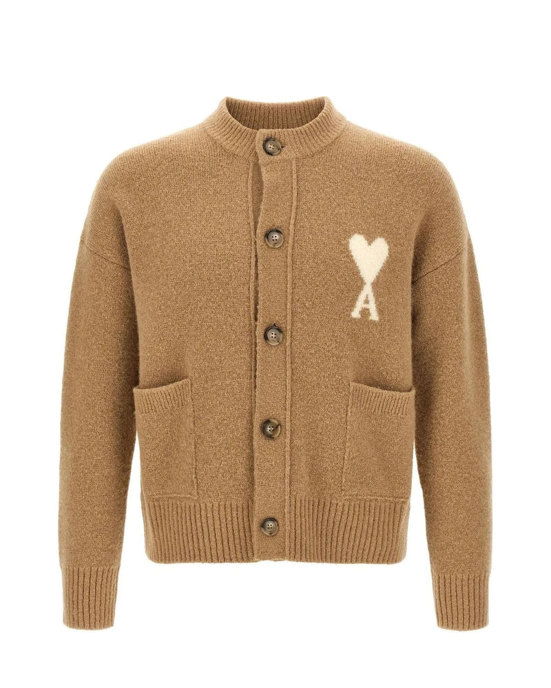 Ami Paris Cardigan in beige, Alpaca