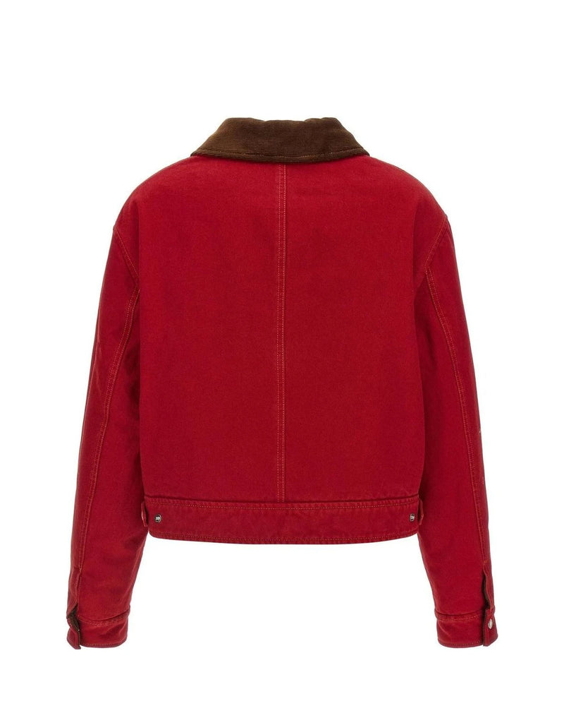 Ami Paris Trucker Jacket in red, Cotton — view 2