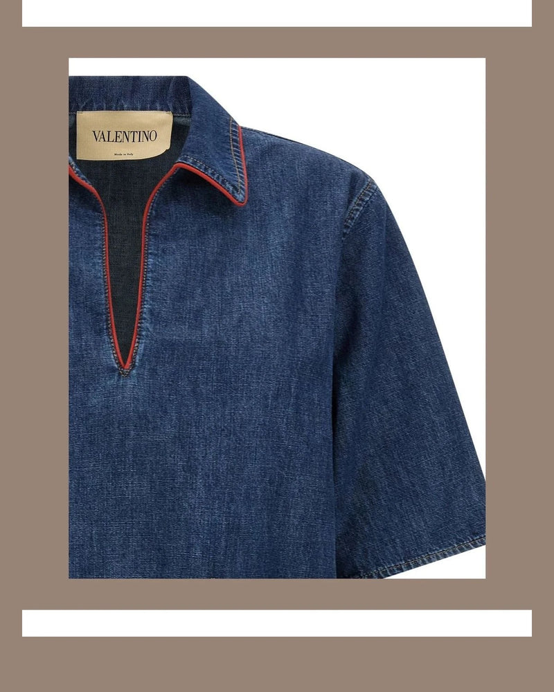 Valentino Garavani Dress Shirt in blue, Cotton — view 3
