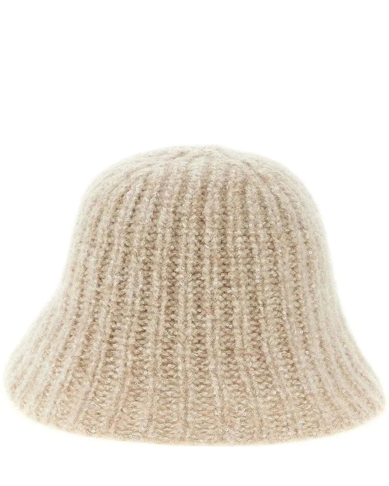 Brunello Cucinelli Cloche Hat in beige, Cashmere — view 2