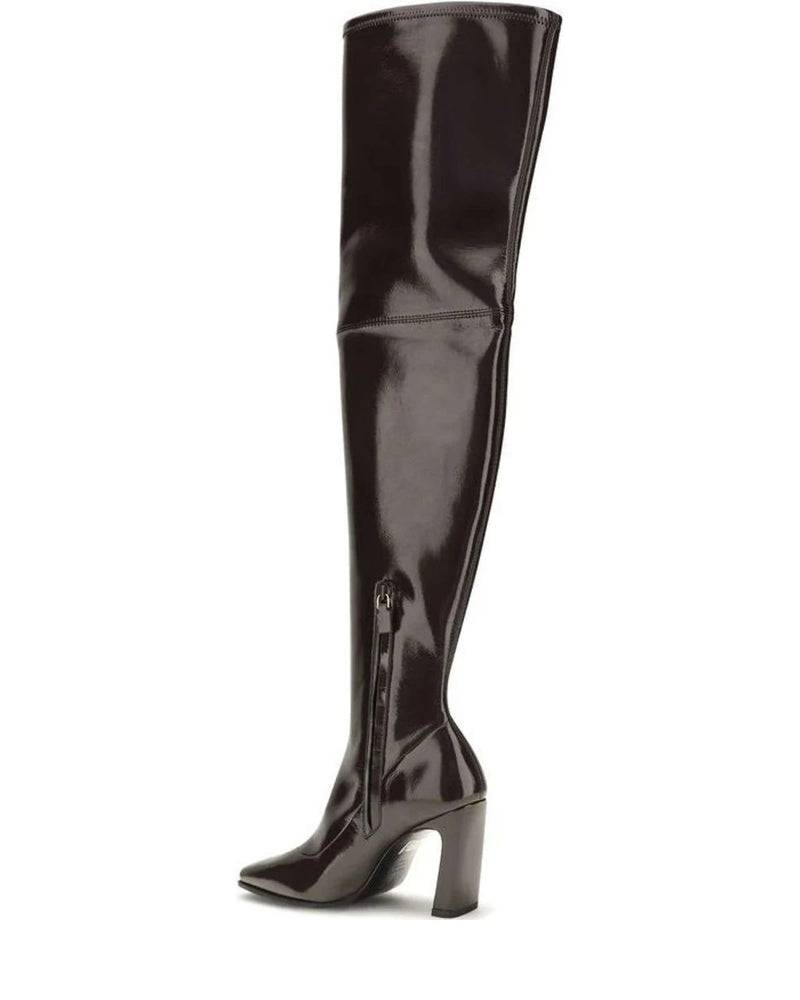 Stuart Weitzman Knee High Boots in brown, Rayon — view 3