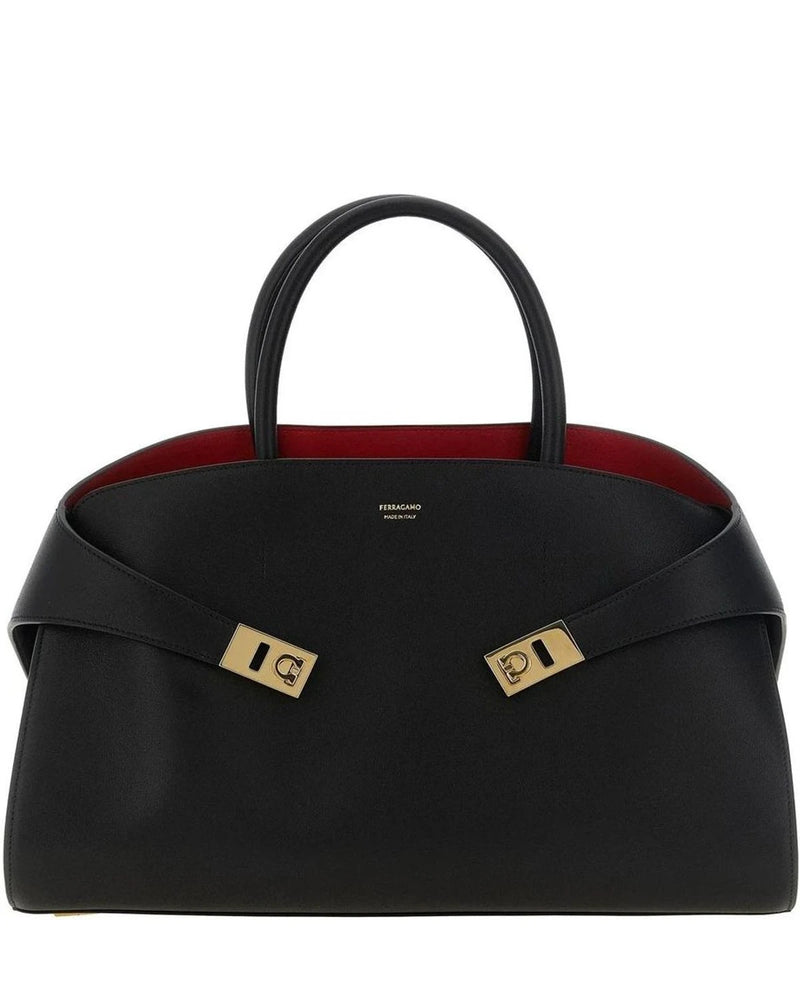 Ferragamo Satchel Bag in black, Calfskin Leather