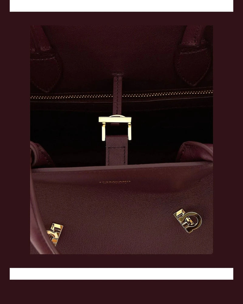 Ferragamo Satchel Bag in red, Calfskin Leather — view 4
