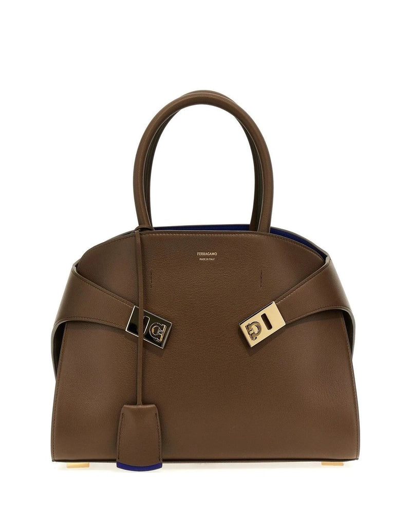 Ferragamo Satchel Bag in brown, Calfskin Leather