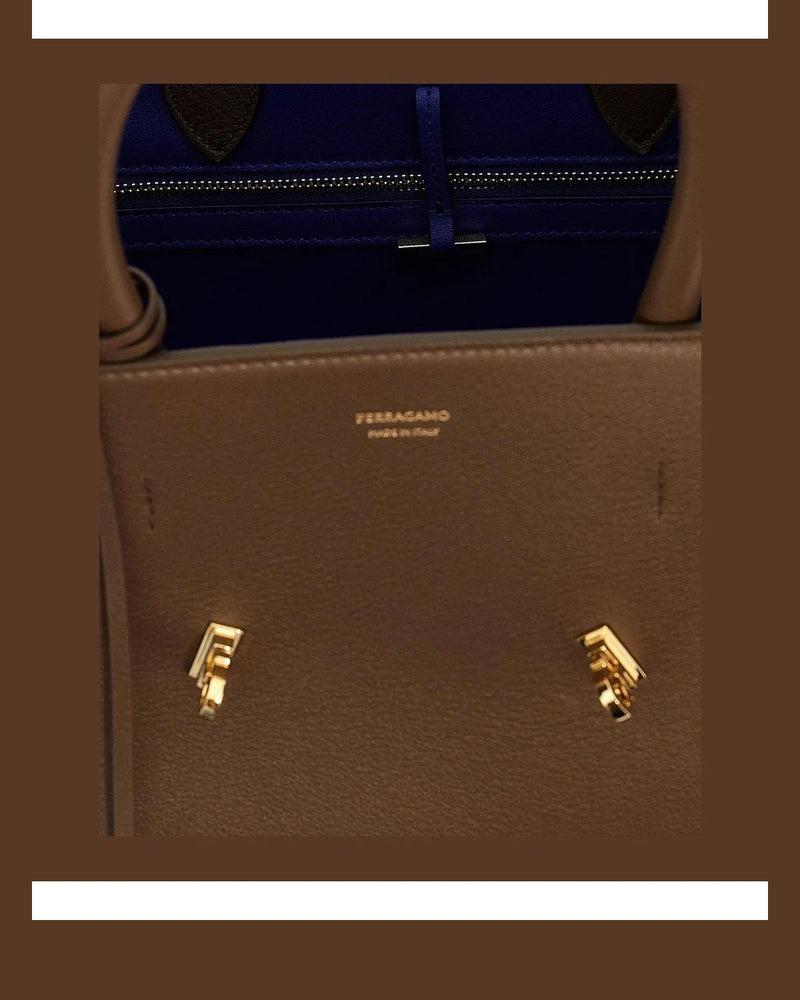 Ferragamo Satchel Bag in brown, Calfskin Leather — view 4