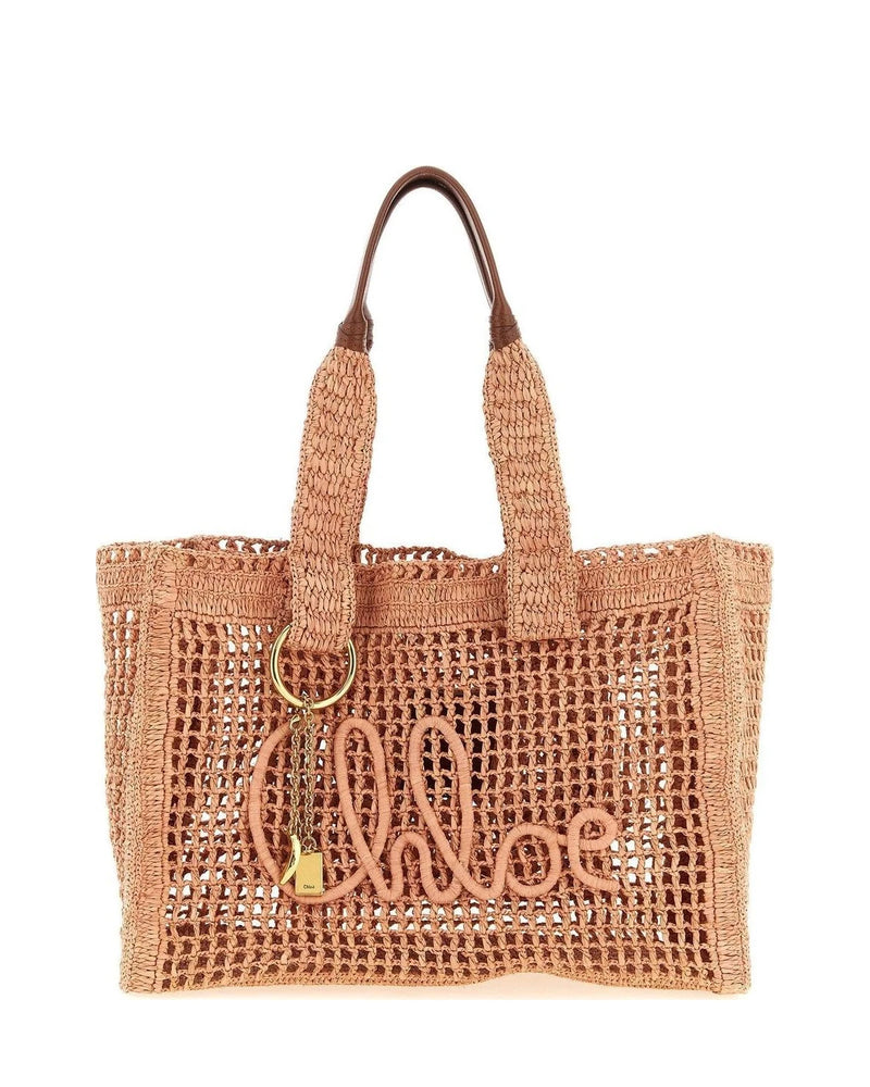 Chloé Tote Bag in pink, Raffia