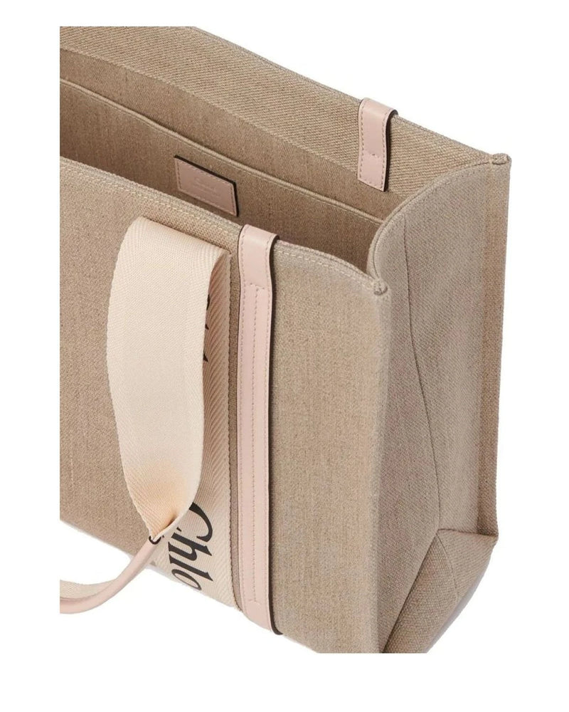 Chloé Tote Bag in beige, Linen — view 3