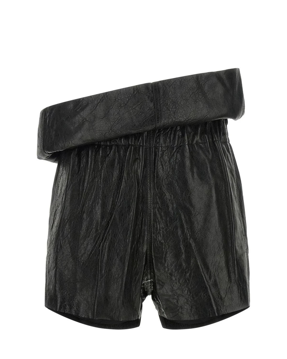 Rick Owens Black Lambskin Bermudas