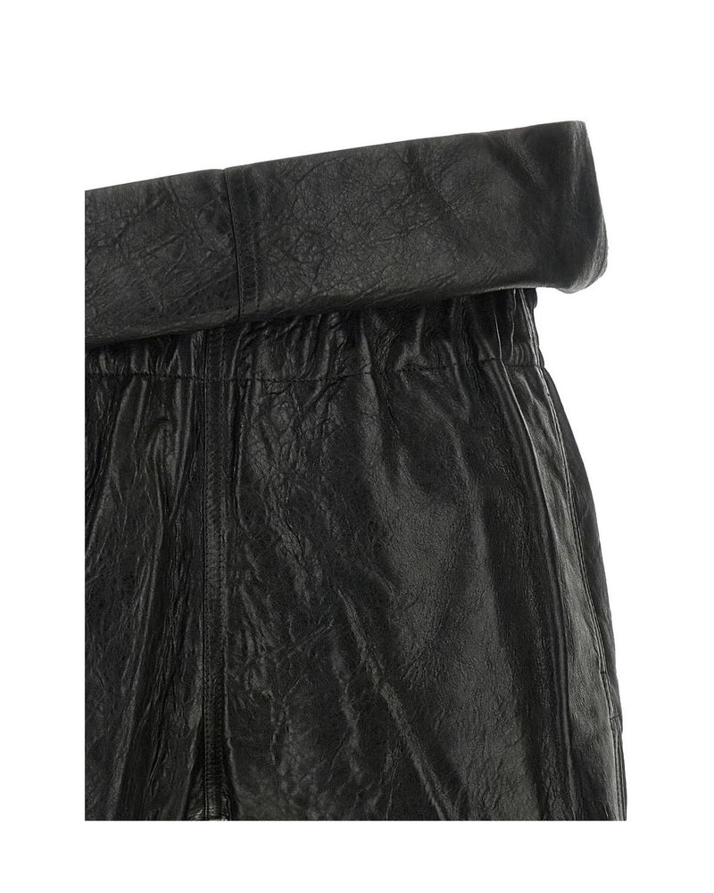 Rick Owens Bermuda in black, Lamb Leather — view 3