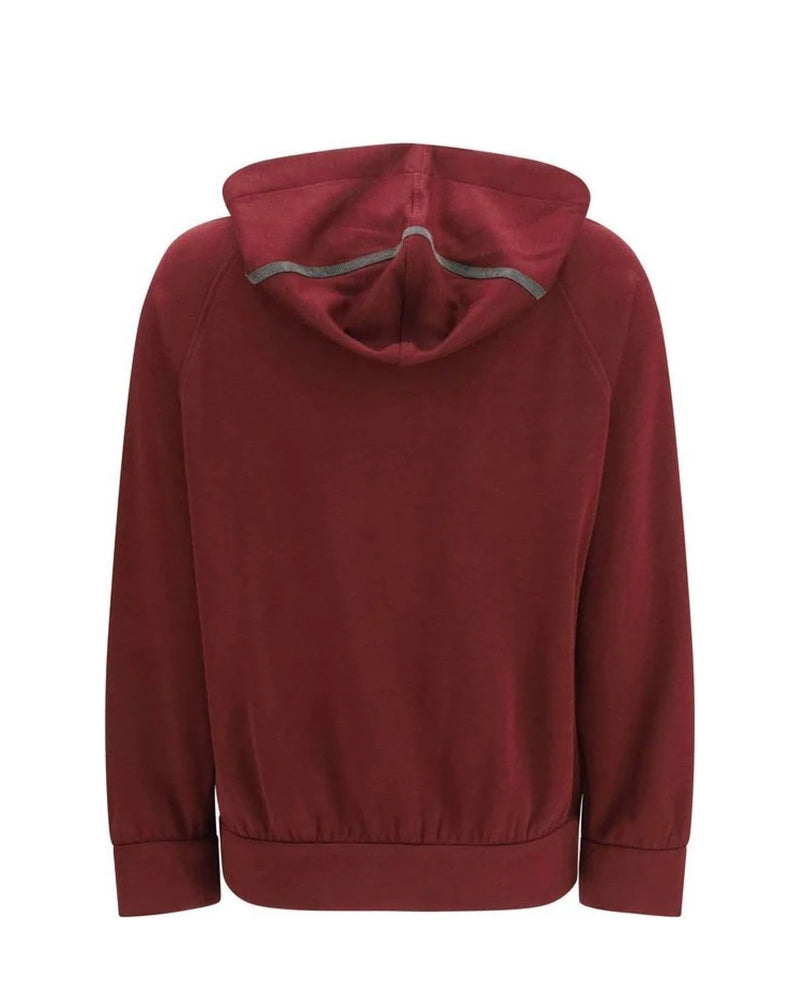 Brunello Cucinelli Hoodie in red, Cotton — view 2