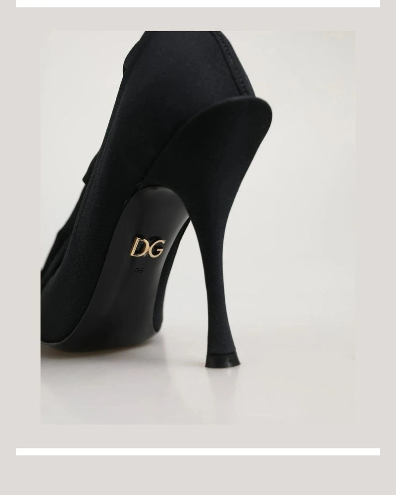 Dolce & Gabbana Knee High Boots in black, Elastane — view 7