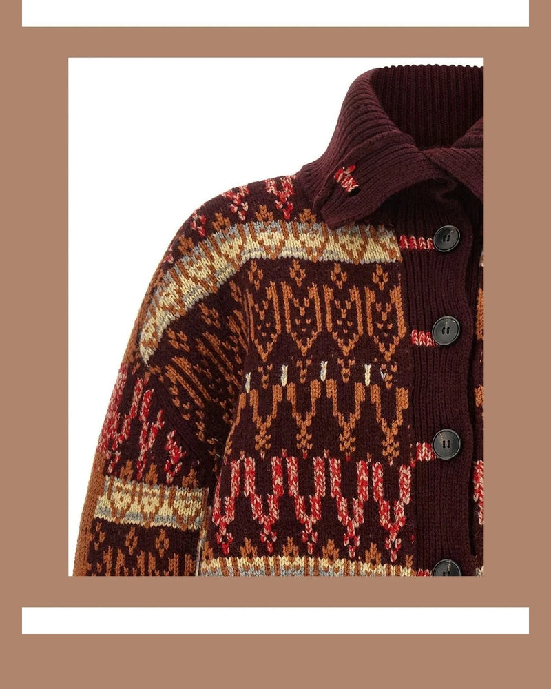 Dries Van Noten Cardigan in red, Wool — view 3
