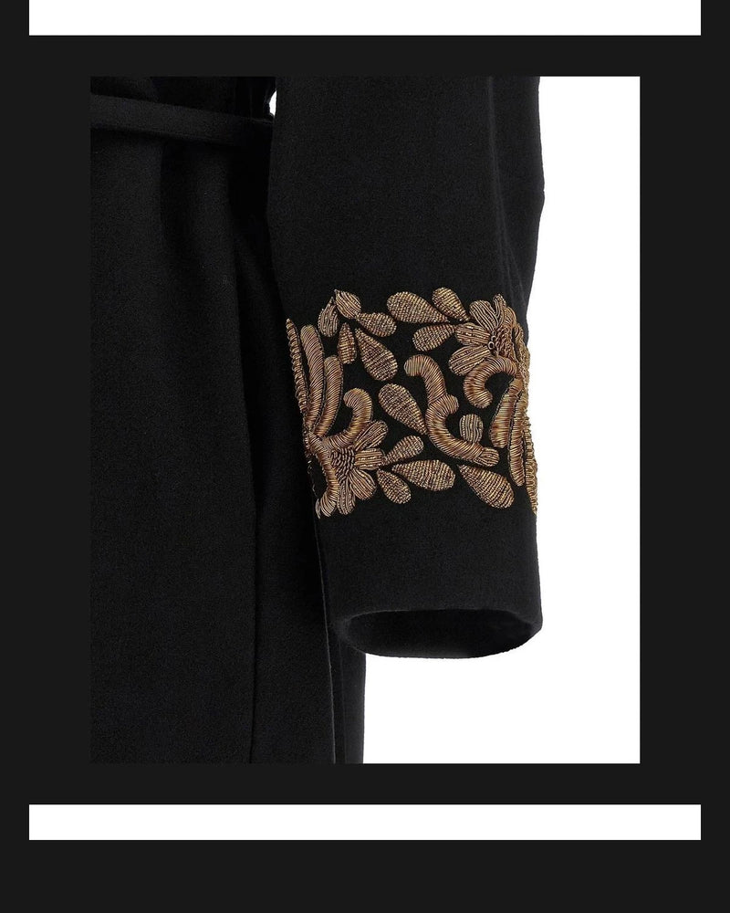 Dries Van Noten Overcoat in black, Wool — view 4