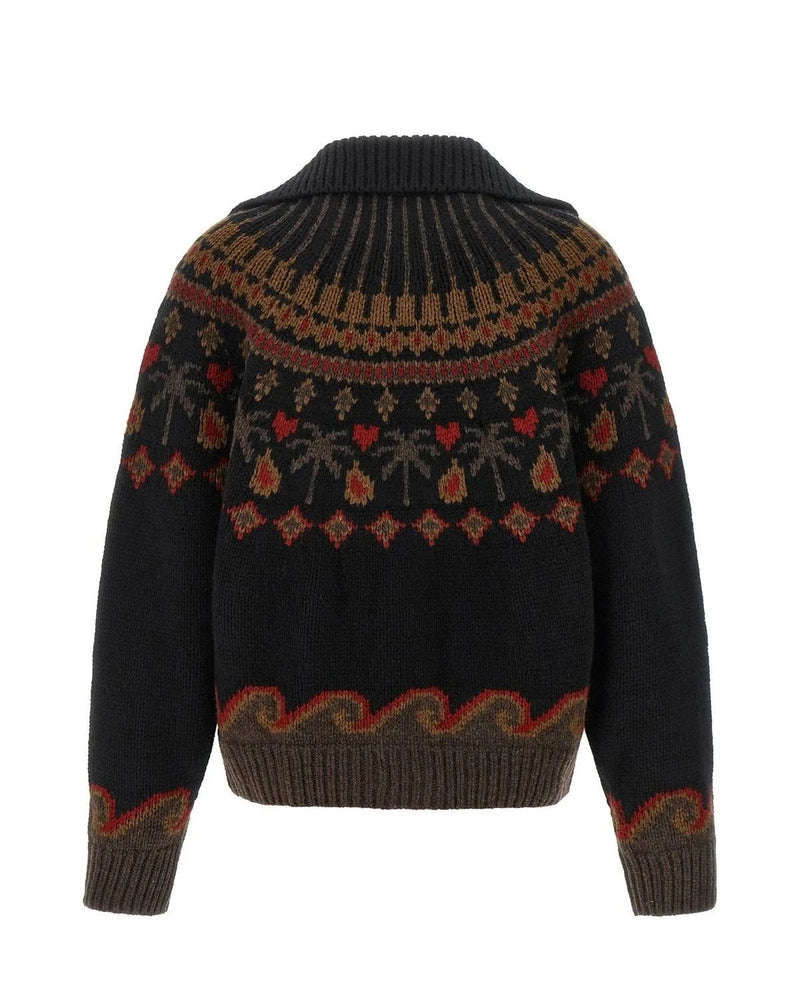 Alanui Cardigan in multicolor, Virgin Wool — view 2