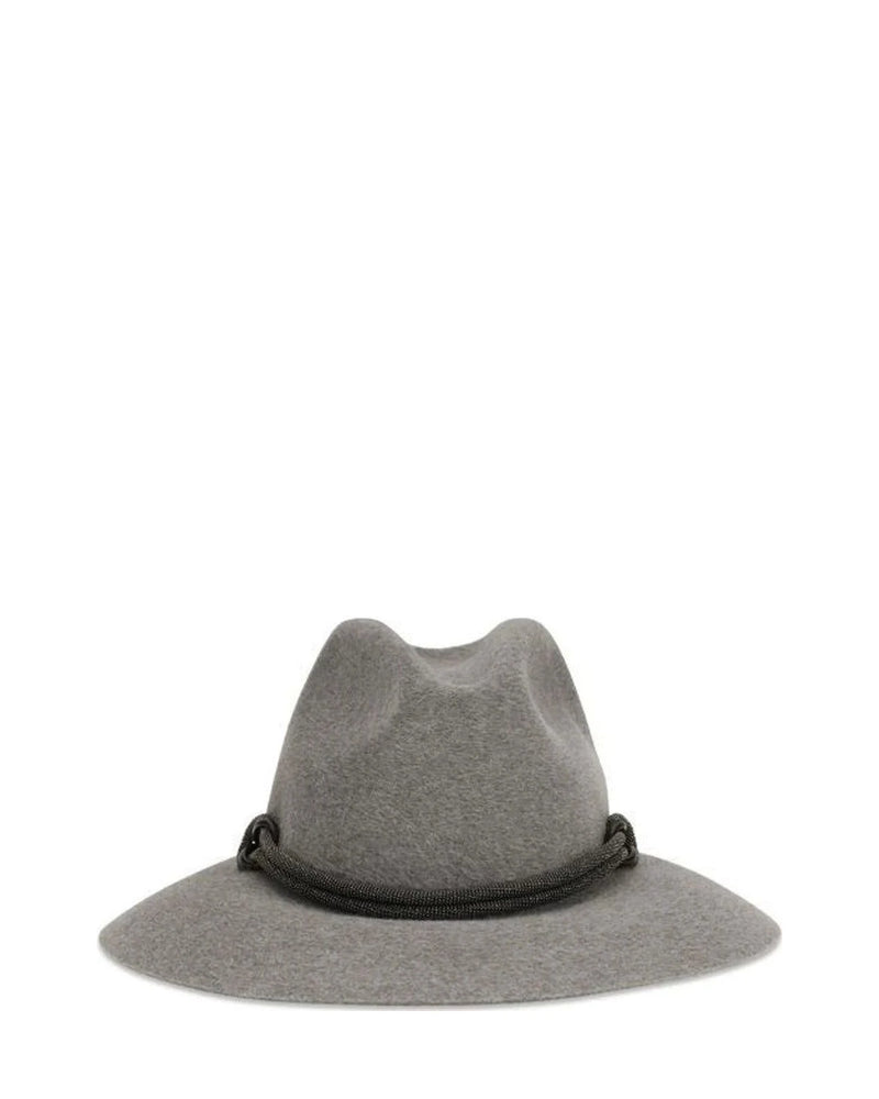 Brunello Cucinelli Fedora in gray, Felt