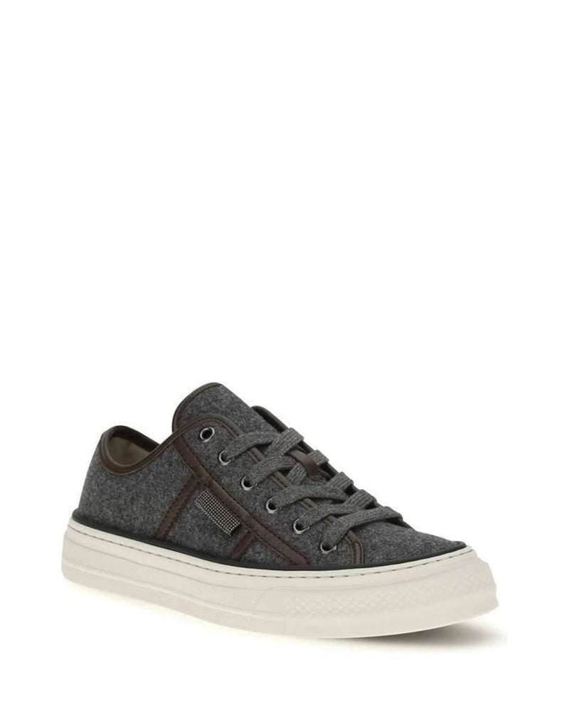 Brunello Cucinelli Sneakers in gray, Suede — view 2