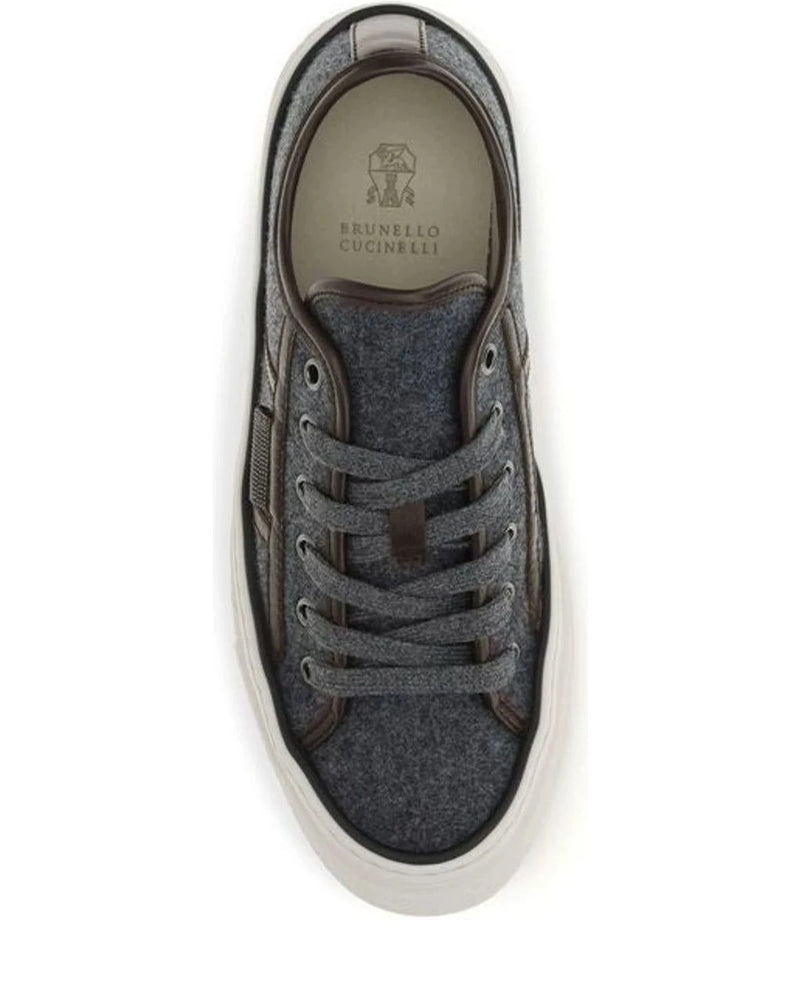 Brunello Cucinelli Sneakers in gray, Suede — view 4